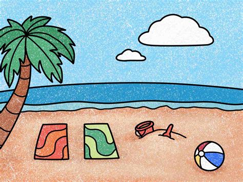 cute beach drawings|easy drawings of the beach.